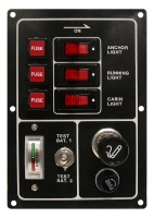 Панель выключателей с предохранителями, вольтметром и прикуривателем, 3 клавиши