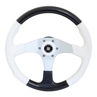 Рулевое колесо «Evolution», белый обод с карбоновыми вставками.