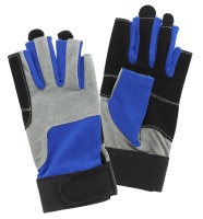 Перчатки с короткими пальцами, синий/серый/черный, размер M
