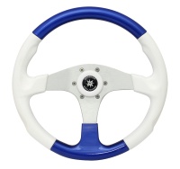 Рулевое колесо «Evolution», белый обод с синими вставками.