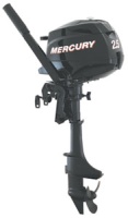 Лодочный мотор «Mercury F2.5M» с дейдвудом 381 мм., с ручным запуском и румпельным управлением.