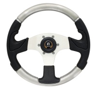 Рулевое колесо «Thunder», серебристые спицы / серебристо-черный обод.