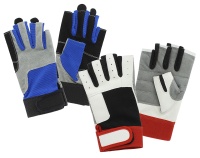 Перчатки с короткими пальцами, синий/серый/черный, размер XS