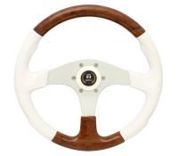 Рулевое колесо «Evolution», белый обод с вересковыми вставками.