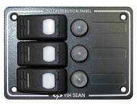 Панель выключателей «Marina», 3 клавиши, 3 автоматических предохранителя, 95,25х133,35 мм
