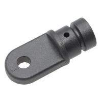 Наконечник с рымом, черный пластик, вставляется в трубу с внутренним диаметром 16-19 мм.