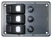 Панель выключателей «Marina», 3 клавиши, 3 плавких предохранителя, 95,25х133,35 мм