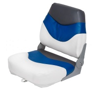 Сиденье "Premium", белое с синим и темно-серым